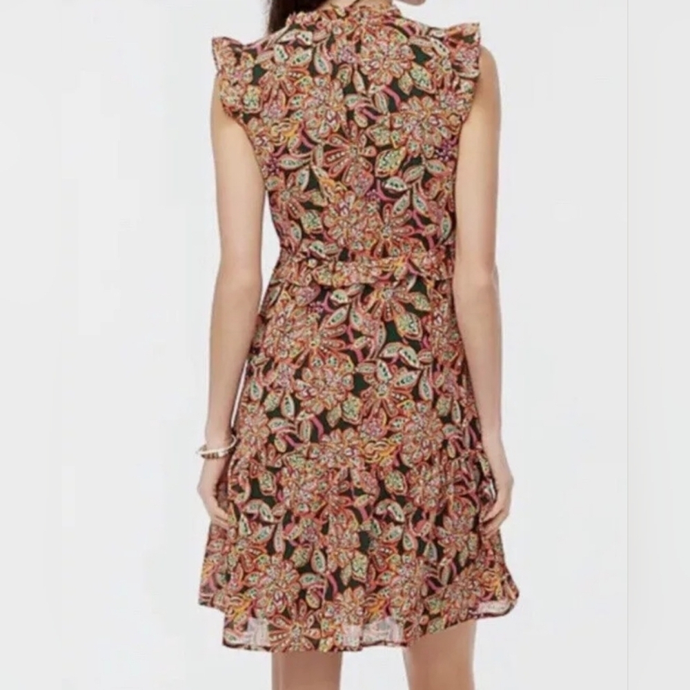 J.Crew Floral Sleeveless Dress-Size 12 -100% Polyester - Picture 2 of 8